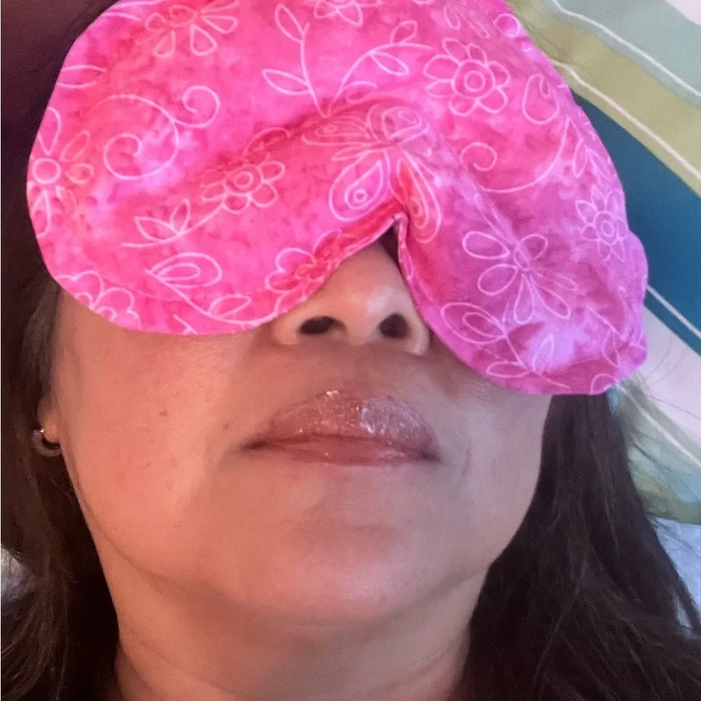 Blue Floral Handmade Comfort Pack Set (Heat/Cold) | Cramp Pillow + Eye Pillow - Picture 4 of 4